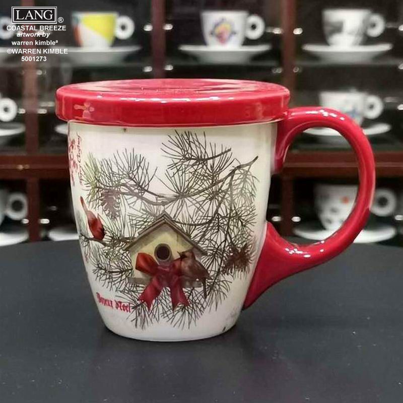 American original single LANG multi-purpose tea filter cup Latte milk special painted coffee set cup Christmas sparrow house coffee cup