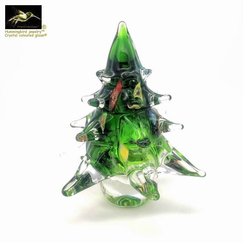 Boutique Christmas small pine tree glazed ornaments craft gifts ornaments Pagoda pine bookcase decoration Nafu Wenju gifts