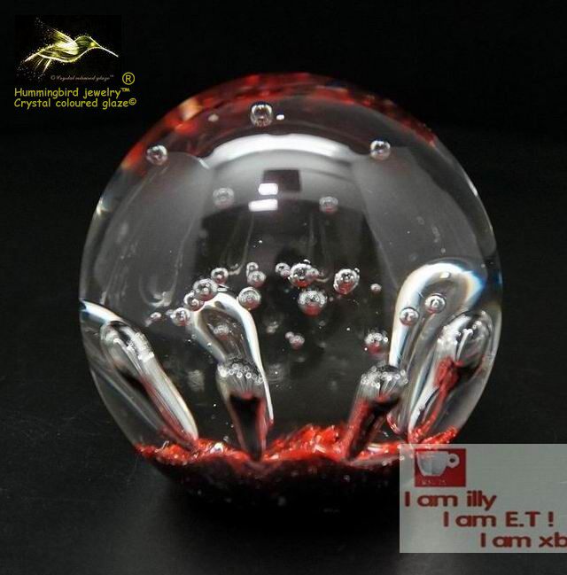 Bookcase jewelry gift car front crystal ball glass ornaments diameter 7-8 cm red glass ball series