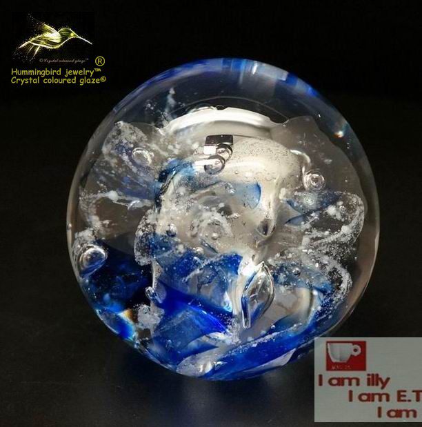 Boutique bookcase bookshelf decoration head crystal ball glass ornaments blue waves birthday gift
