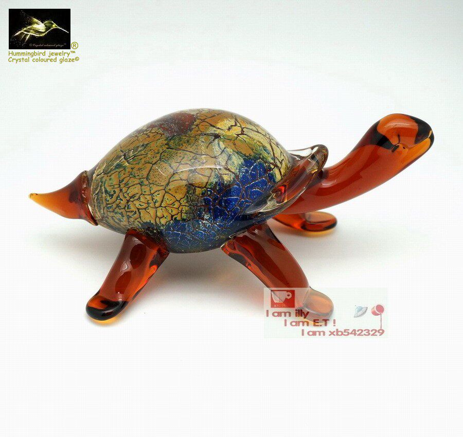 Wonderful Glazed Small Turtle Glazed Swing Piece Head Swing Piece Bookcase Ornament Glazed Gift Colorful Little Tortoise