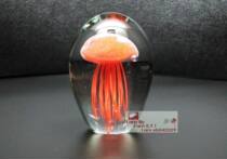 Wonderful glazed glazed glaze front ornaments bookcase ornaments glazed gifts transparent craftsmanship deep red jellyfish