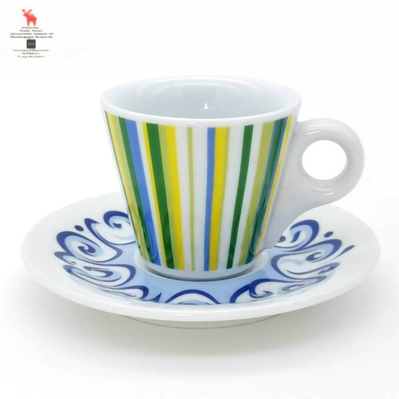 Italian Freetime Leisure Time Cones Concentrate Cup Espresso Coffee Cup Rainbow Stripe No.1 Cup