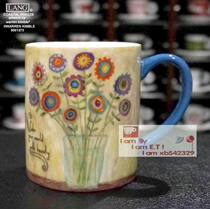 Foreign trade boutique LANG mug standard American mark painted freehand flower coffee cup hand Cup 55