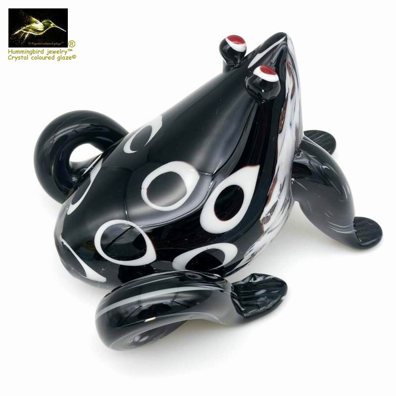 Boutique hot black Chaotian frog glass decoration craft gift decoration red-eyed frog bookcase decoration Wenju gift gift