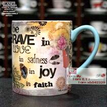 Foreign trade boutique LANG mug Standard American mug Painted English word Coffee cup Handy cup 64