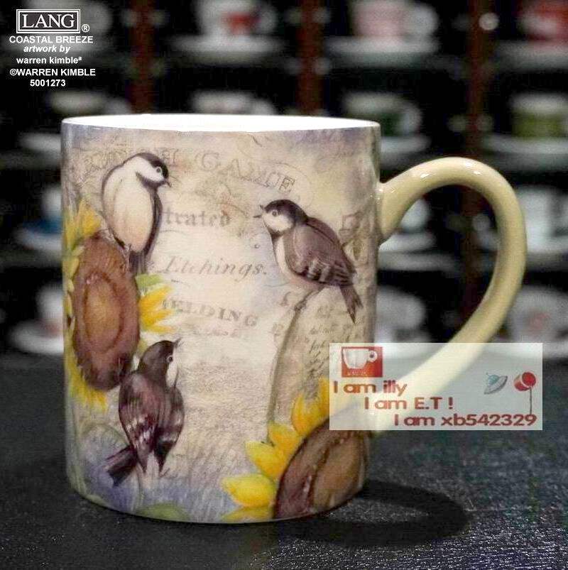 Foreign trade boutique LANG mug Standard American Mark painting Sunflower bird coffee mug accompanying mug 50