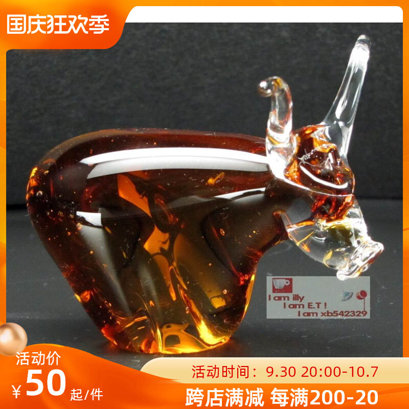 Wonderful glazed glazed ornaments Car head ornaments Bookcase ornaments glazed gifts Light-transmitting workers Christmas reindeer