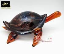 Fine medium color gold pattern sea turtle glaze decoration crafts bookcase decoration Nafu Wenju gift gift