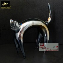 Wonderful glazed glaze ornaments front ornaments bookcase ornaments glazed gifts electroplating process abstract cat