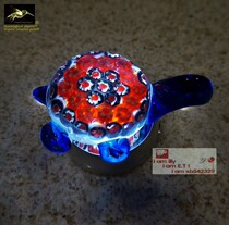 Wonderful glazed small turtle ornaments car front bookcase jewelry glass night light blue turtle