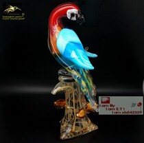 Wonderful glazed glazed ornaments parrot bookcase ornaments glazed gifts colorful branches glazed parrots