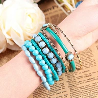 Kỳ nghỉ bên bờ biển du lịch hoang dã dân tộc xanh xanh Danube làm mới hạt 8 mảnh bộ tám bộ vòng tay vòng tay tỳ hưu