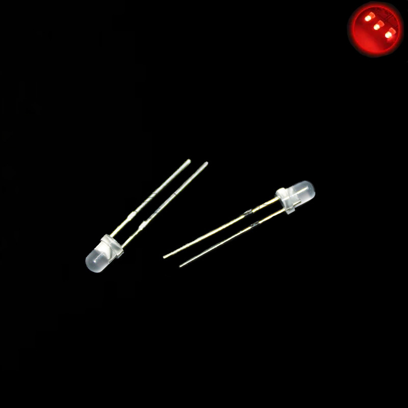 3MM F3 fog-shaped LED white hair red red light LED light LED light super bright short feet