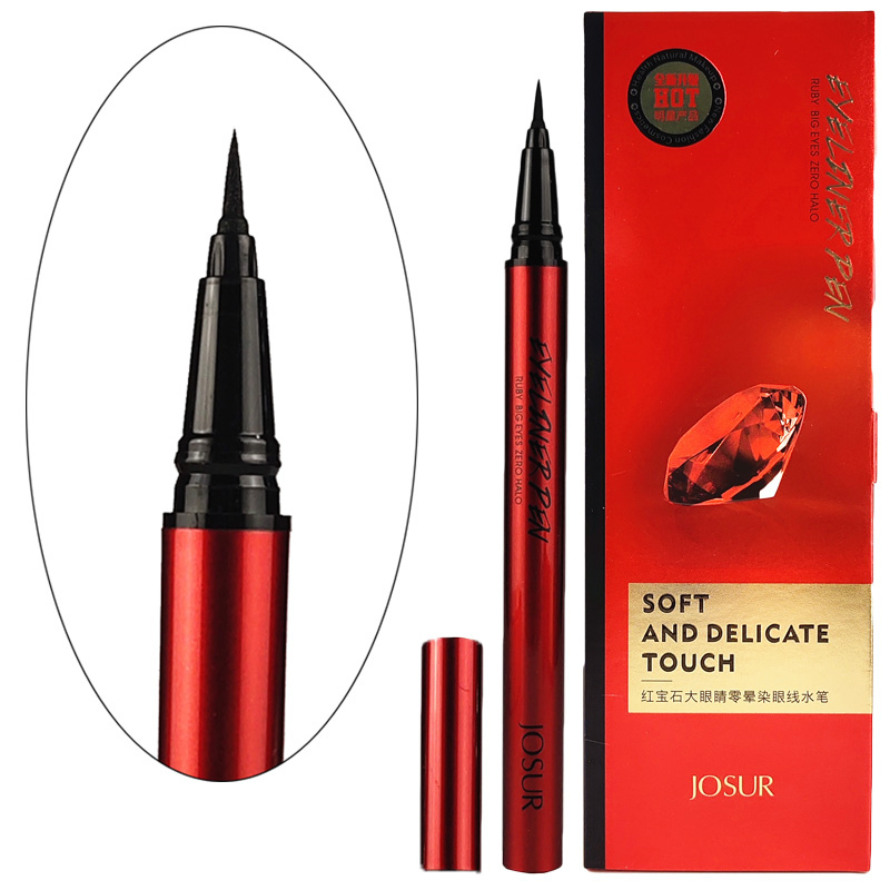 Joser Ruby Eyeliner Liquid Pen with Big Eyes Waterproof, Sweat-proof, Non-Dyeing, Long-lasting, Never Take off Makeup, New Hand Hard Head Pen