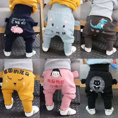 Baby high waist belly long pants spring and autumn clothes 5 children boys spring clothes children 6 months outside wear baby big pp pants
