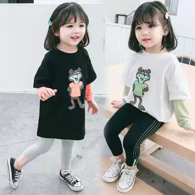 Girl set 2020 new little girl Net red baby female treasure T-shirt young children wear inner pants two-piece t