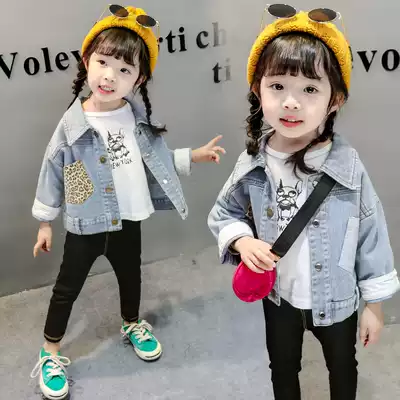 Baby denim small jacket female 0-1 year old girl Korean fashion little girl Western style top 3 children's fashionable clothes