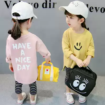 Baby spring and autumn suit girls thick T-shirt pants Net Red Dress 1-3 years old 5 children cotton baby clothes