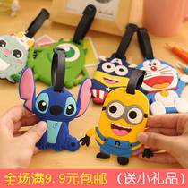 Personality Super Kawaii fashion Japanese and Korean cartoon silicone luggage tag Korean hang tag couple models