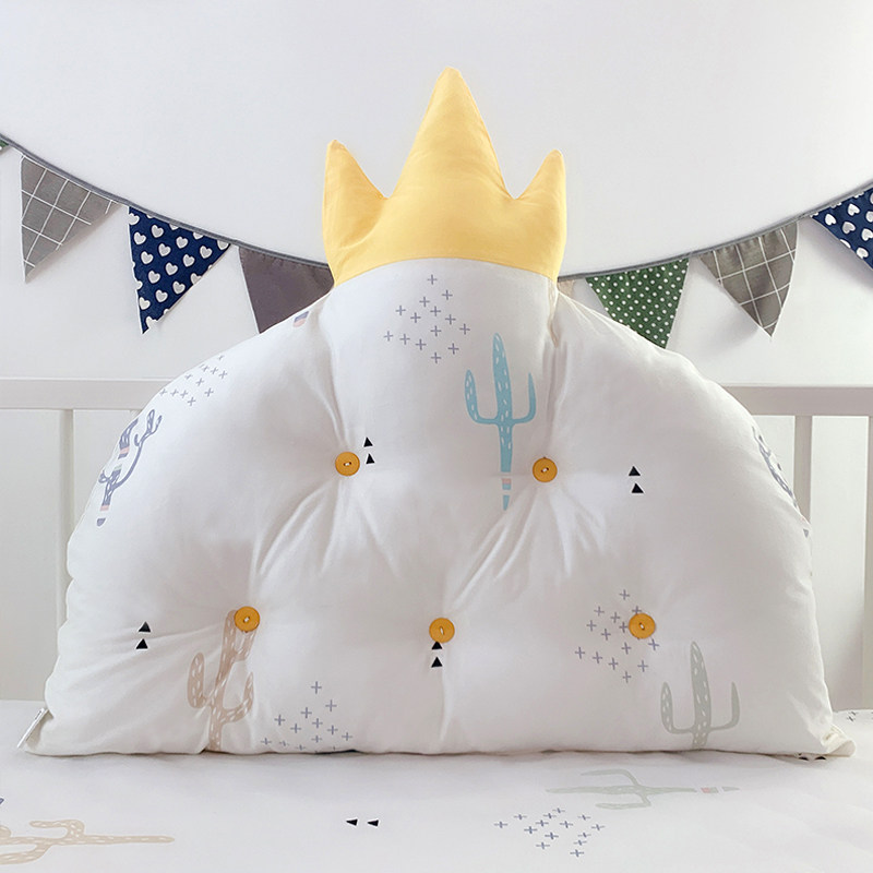 Crib Bedding Crown Styled Back Cushion Baby Bed Circumference Soft Bag Bedside Leaning Neonates Anticollision Pure Cotton Stoppers