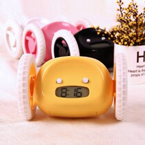 Creative running wheels Bedside alarm clock Student novel special mini pervert escape Lazy alarm table Magic