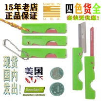 American made Derma-Safe Dr. Bosch Swiss saw blades folding EDC carry-on key saw Green beauty knife