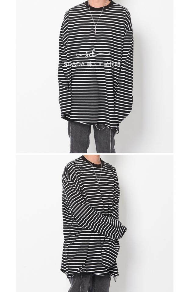 Покупать в южной корее 19SS Grunge Crow длина стороны Манжета T -Frish свитер, Others / Other 