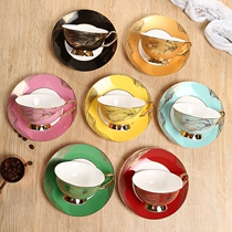 Nordic small luxury afternoon tea set European ceramic coffee cup saucer spoon black tea milk tea cup household coffee cup set