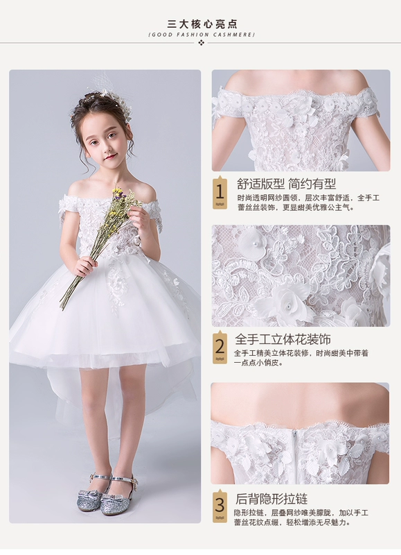 Váy hoa bé gái váy công chúa 2018 hè mới xòe váy cưới bồng bềnh váy trẻ em set vest 3 món cực chất cho bé trai