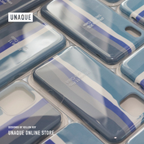 UNAQUE BEST Products iPhone blue rainbow silicone protective case ins wind simple mobile phone case