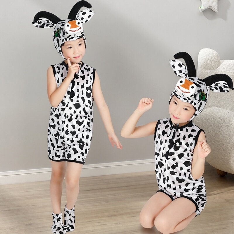 Children's Day Kindergarten Dance Costumes, Farm-Themed Cute Cow Performance Costumes, Kids' Calf Outfits, Funny Costume Party Outfits Children's Day Kindergarten Dance Costumes, Farm-Themed Cute Cow Performance Costumes, Kids' Calf Outfits, Funny Costume Party Outfits