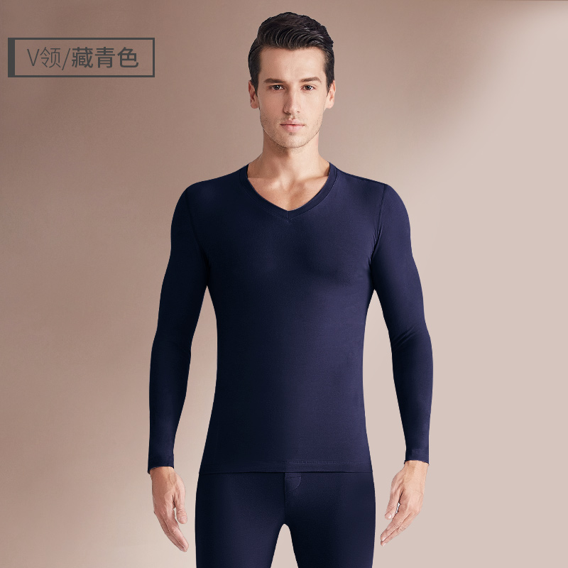 mens Nam Cực ấm mens đồ lót quần cotton mùa thu bộ trẻ mùa đông áo len với cổ tròn mỏng.