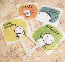 Clear cumme and out-of-the-beans Fat PP fan Korean version portable cartoon fan square Personality Shake Fan