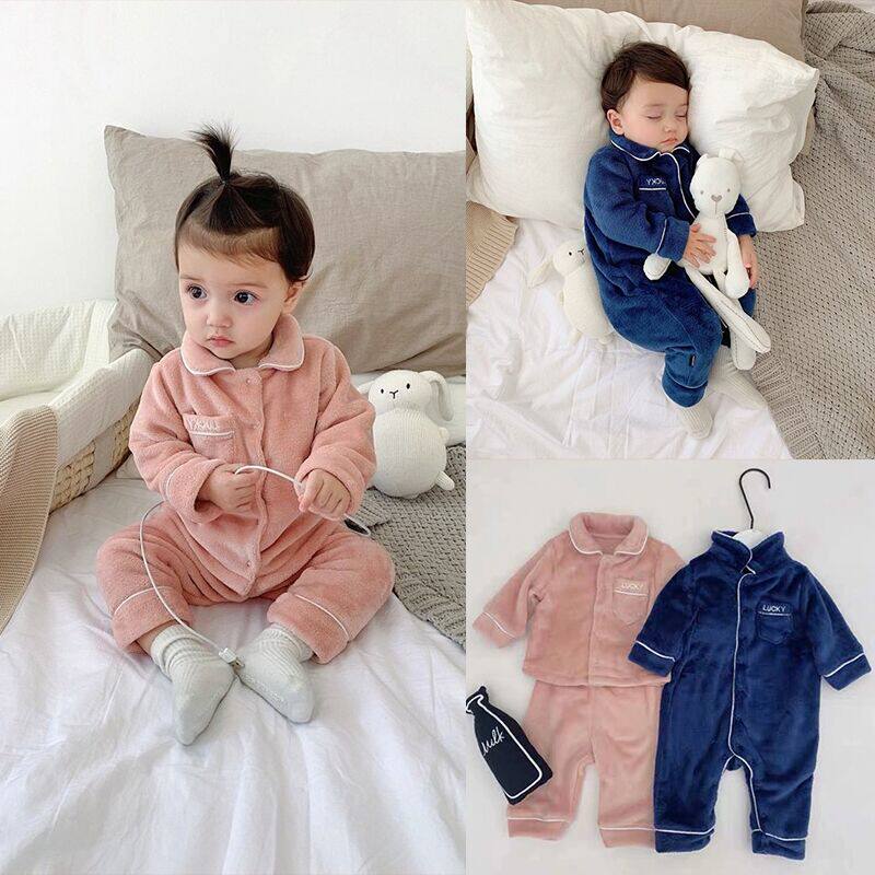 Fall Winter Boy and Girl Franmere Children's Home Clothes Clothes Baby Newborn Pajamas Gas Cluster