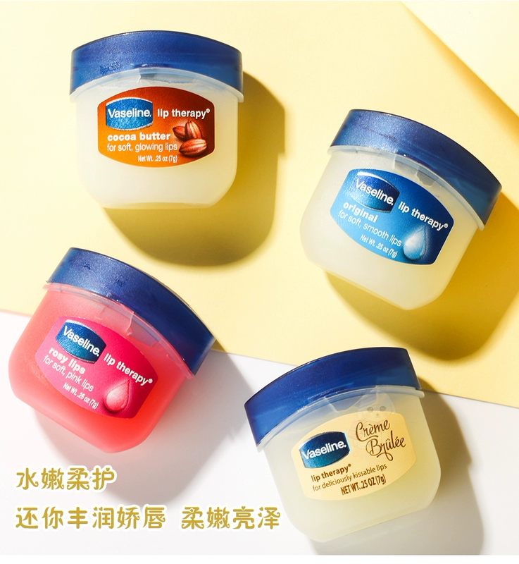 Hoa Kỳ Vaseline Vaseline Classic Lip Balm 7g Hoa hồng / Ca cao / Hương vị gốc Lip Balm - Son môi