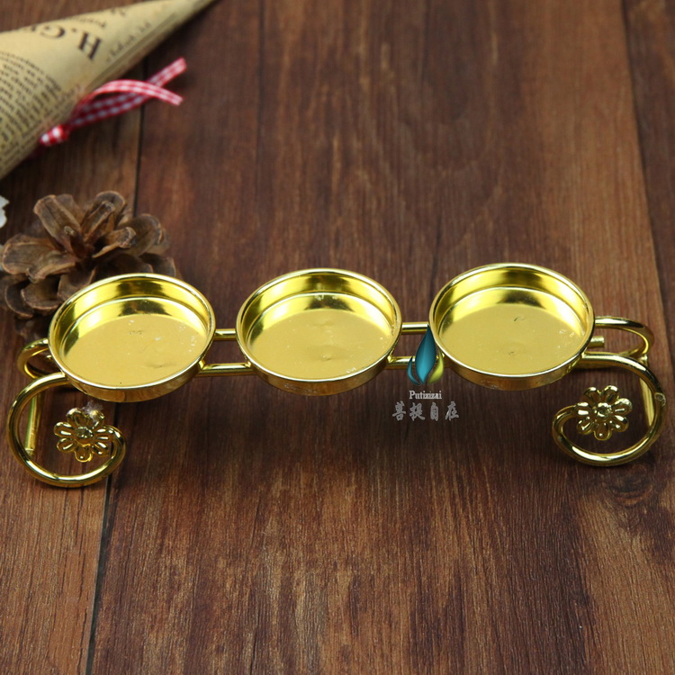 Three lotus ghee oil lamp for lamp ghee lamp hanger crisp oil lamp frame Samsung flower type lamp holder