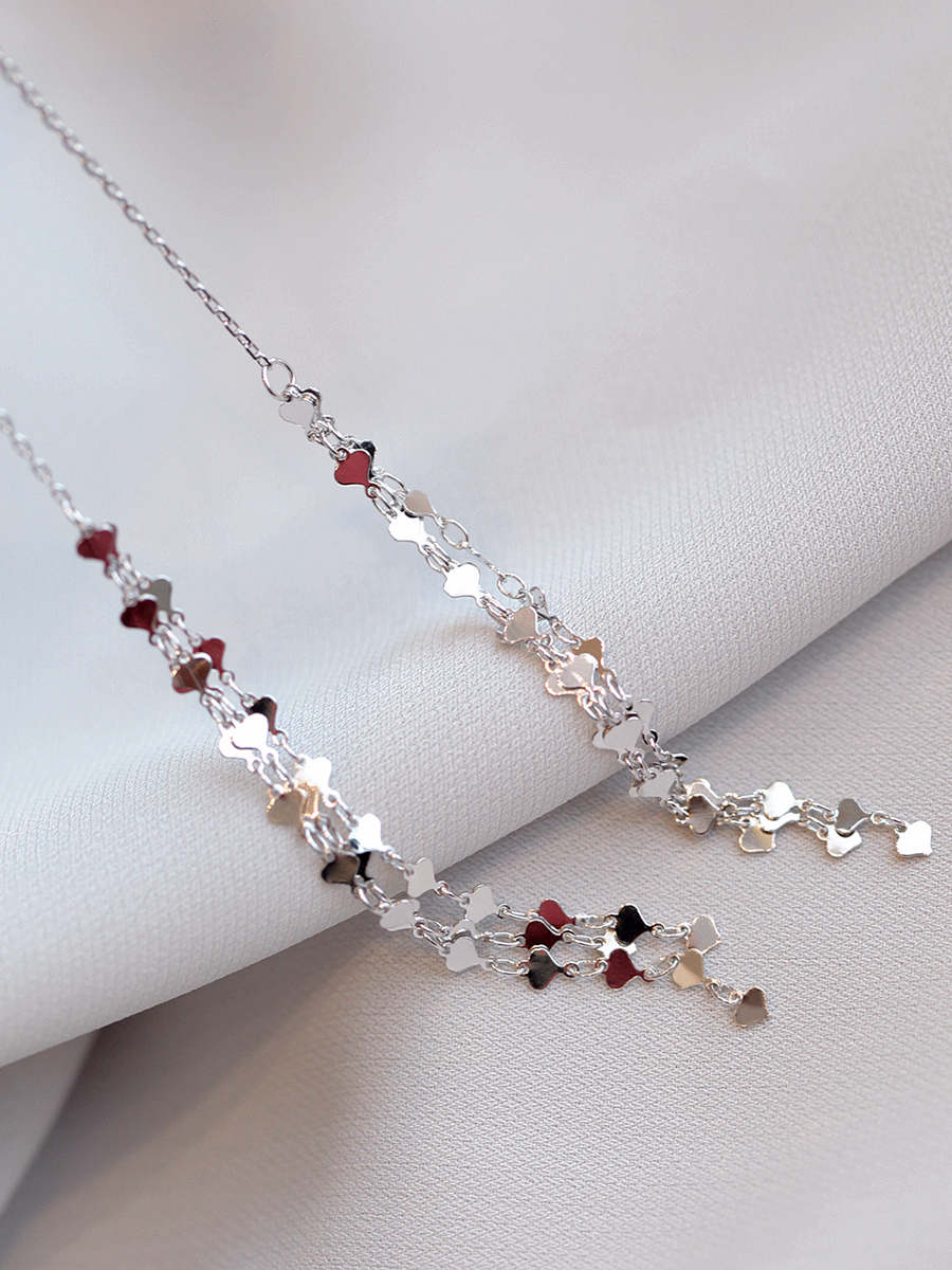 Sterling silver tassel earrings women's long version of Korean super fairy earrings cold wind fashion temperament earrings 2021 new trend