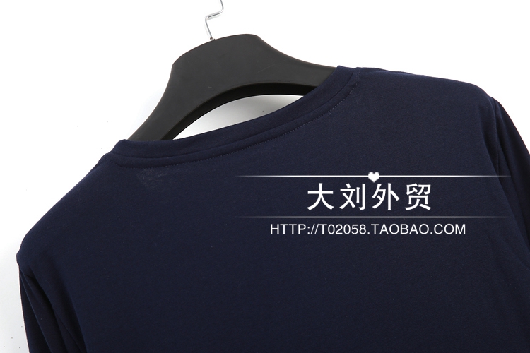 Quần cotton nam màu rắn cổ tròn áo thun dài tay + quần dài nam phục vụ tại nhà đồ bộ kiểu