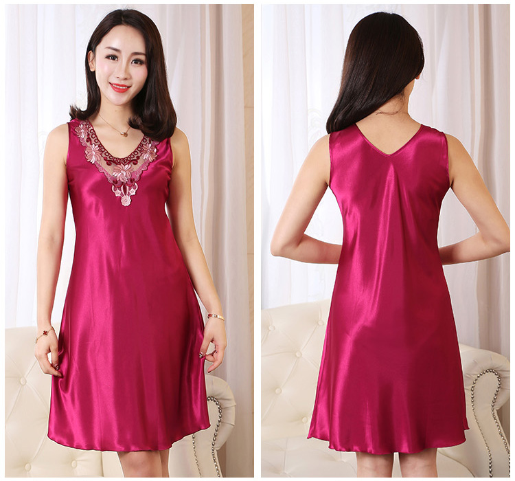 Bộ đồ ngủ nữ lụa mùa hè lụa đêm váy yếm gợi cảm mùa hè mỏng phần không tay áo lụa lụa váy lụa - Đêm đầm váy ngủ đẹp