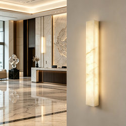 New Chinese-Style Light Luxury Spanish Natural Marble Wall Lamp Living Room Corridor Lighting Led Super Bright Modern Minimalist Marble