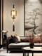 New Chinese-Style Wall Lamp, All Copper, Solid Wood, Natural Jade, Living Room Background Wall Lamp, Chinese Style Zen Bedside Lamp, High-End