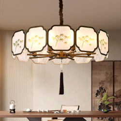 Song-Style Aesthetic Living Room Chandelier 2025 New Model, Aesthetic Bamboo Charm, Light Luxury, High-End Feel, Grand Atmosphere, Bedroom, Study, Hotel Lamp