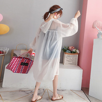 Even Cap Sunscreen Woman Summer Super Fairy with long snow spinning cardiovert loose and thin jacket foreign air over knee sunscreen