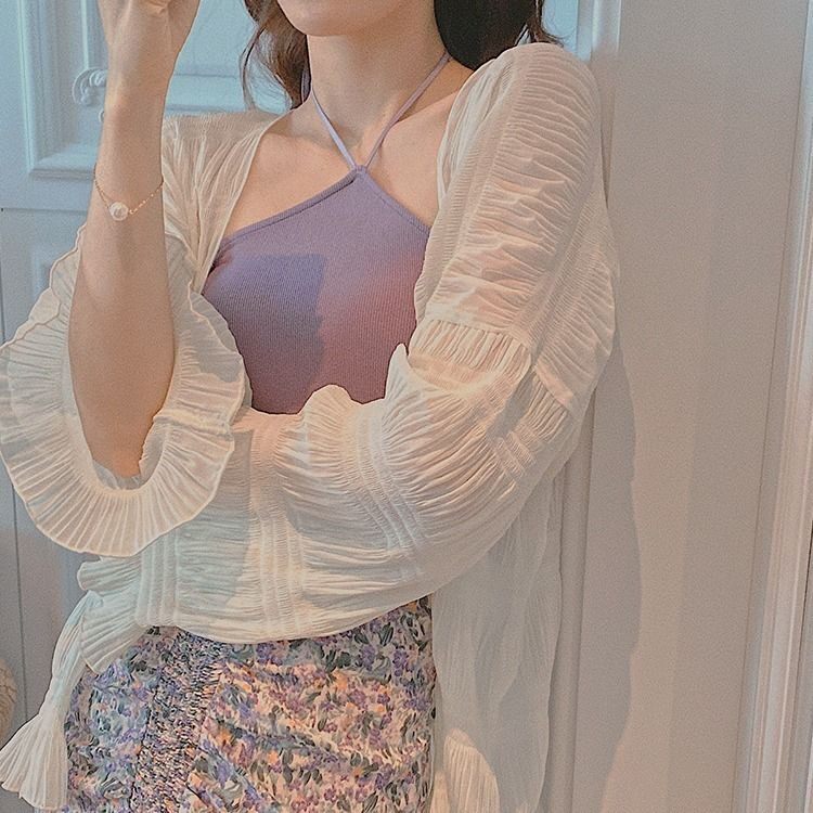 Sunscreen women's summer 2021 new loose temperament fairy chiffon cardigan with shawl thin coat air conditioning clothing