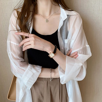 White Long Sleeve Sunscreen Woman Summer Loose Super Fairy Ice Silk Snowspun Cheerleader Slim air conditioning Breathable Jacket Tide