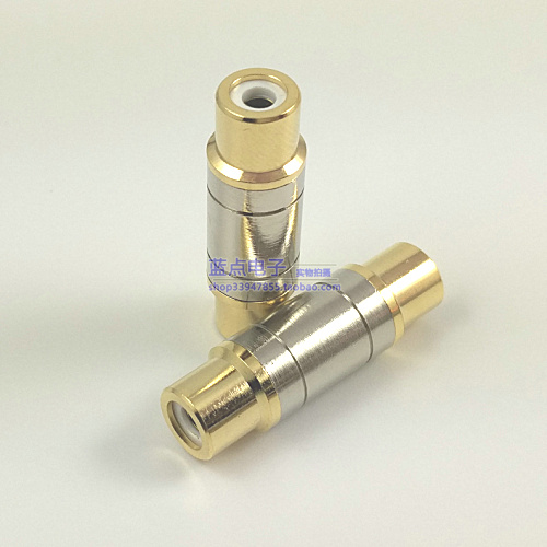 Full copper gilded audio adapter lotus straight forward mother-to-mother AV wire extension head RCA mother-to-mother