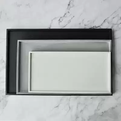 MOYI cement rectangular plate clear water concrete long plate decoration plate simple Nordic style ins model room