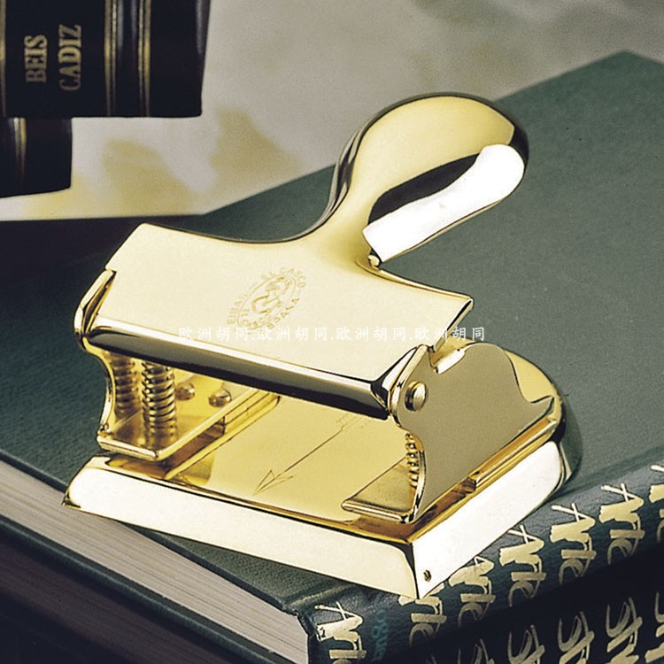 Spanish upmarket import Bandai stationery EL CASCO plated 23k gold and silver color puncher business office supplies