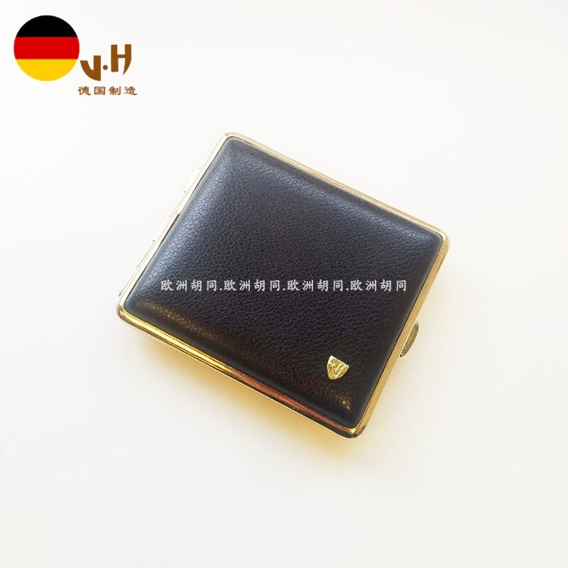 Germany imports Weihao VH leather 18 sticks of brass liner retro Phnom Penh smoking set 520GLC09 dark brown